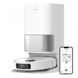 Aspirador de Pó Robô Dreametech L10s com Conexão via APP WI FI, Auto Esvaziamento e Mapeamento Multinível, 110V, Branco