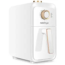 Fritadeira Elétrica AirFryer 4L em Aço Inoxidável com Cesto Antiaderente e Livro de Receitas, 1400W, Branca, 110v, NUTRIFRYER, Branco