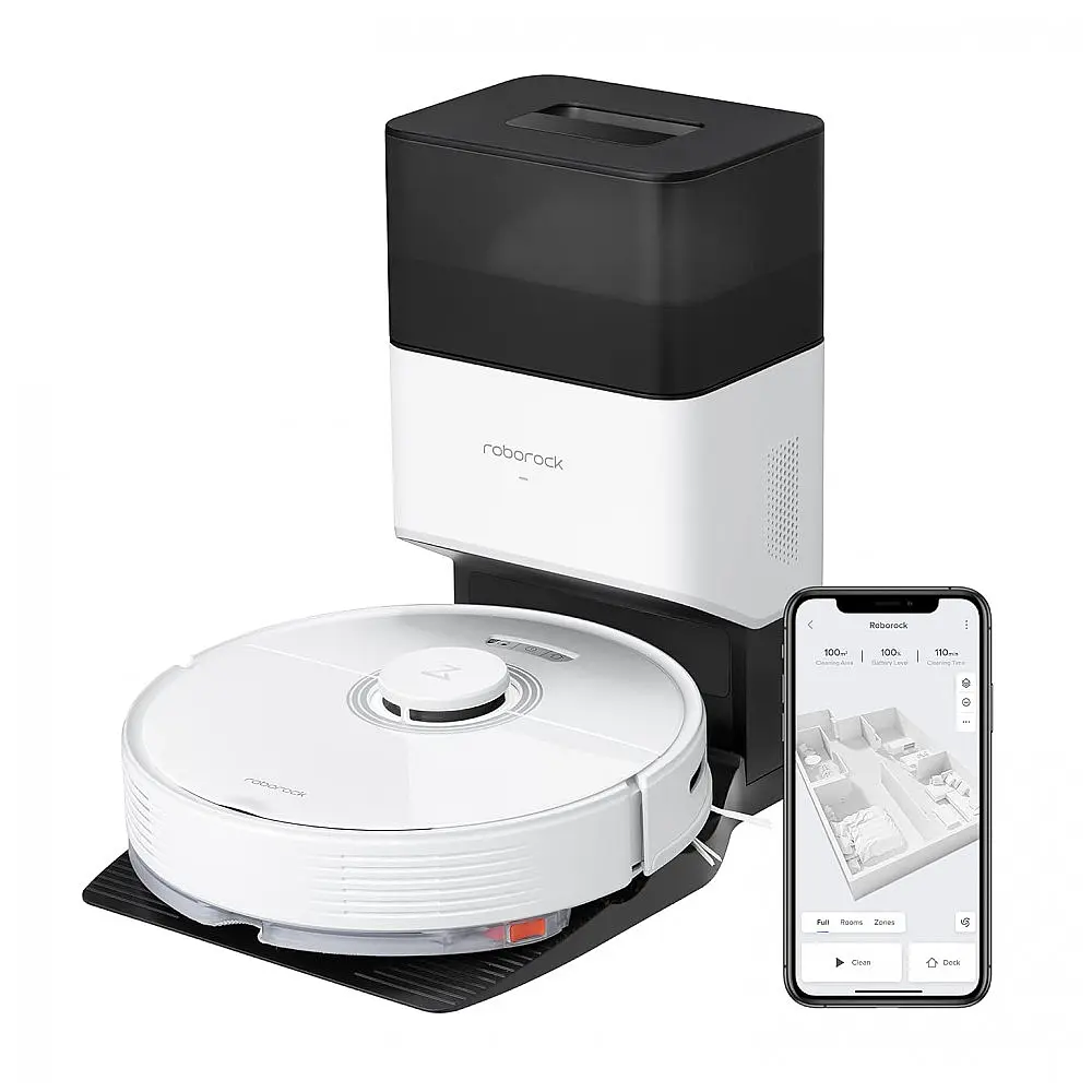 Aspirador de Pó Robô Roborock Q7 Max com Mapeamento Multinível e Esfregão Controlado por APP, 110V, Branco