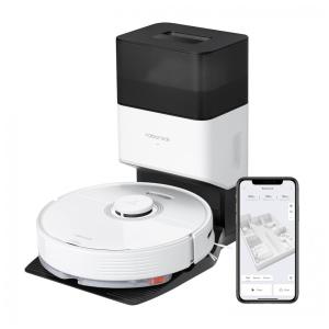Aspirador de Pó Robô Roborock Q7 Max com Mapeamento Multinível e Esfregão Controlado por APP, 110V, Branco