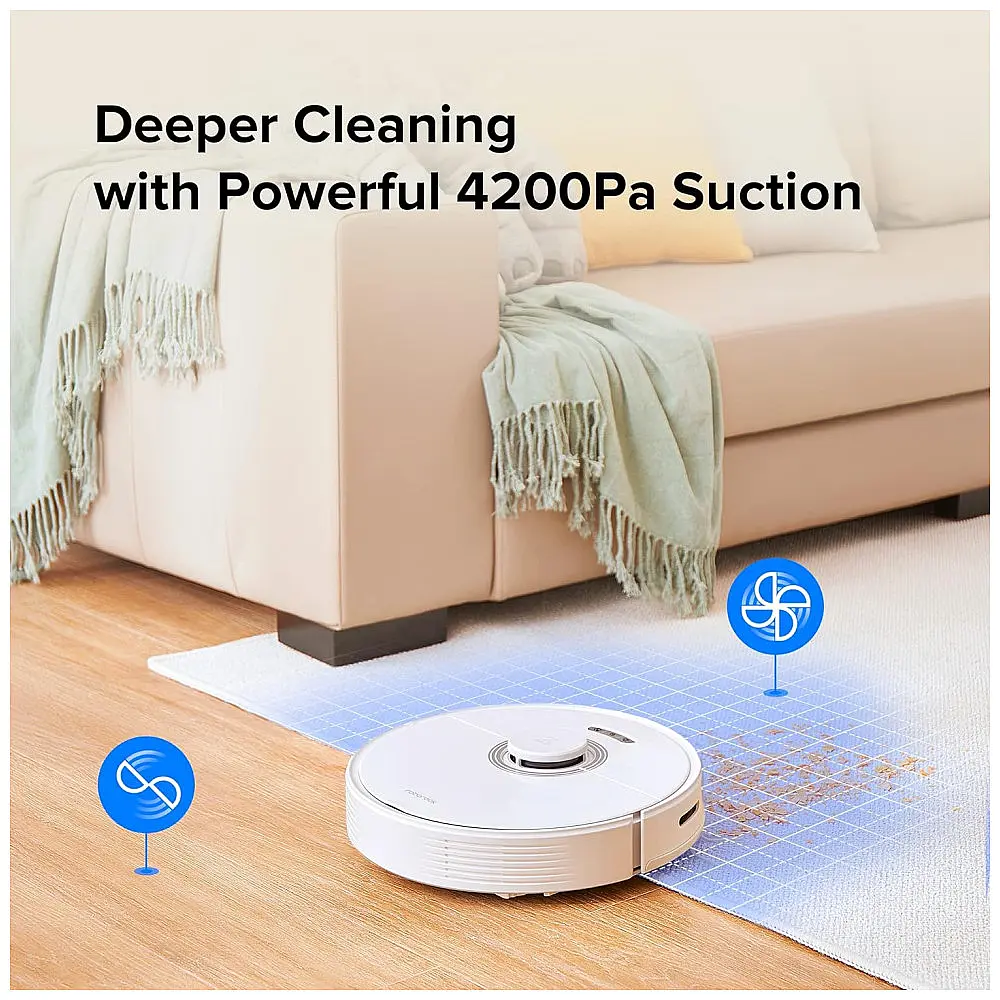 Aspirador de Pó Robô Roborock Q7 Max com Mapeamento Multinível e Esfregão Controlado por APP, 110V, Branco — foto 3