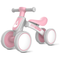 Bicicleta sem Pedal Infantil com 4 Rodas para Crianças de 1 a 4 Anos, GAMFEINY BK 234, Rosa