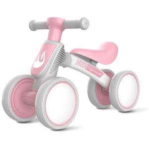 Bicicleta sem Pedal Infantil com 4 Rodas para Crianças de 1 a 4 Anos, GAMFEINY BK 234, Rosa