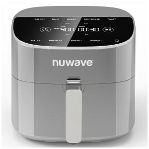 Fritadeira Elétrica Air Fryer 7.5L com Tela Digital, Livre de PFAS, 100 Predefinições e 50 Memória, 110V 1800W, Nuwave, Cinza