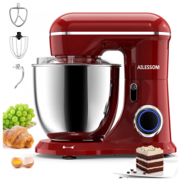 Batedeira Elétrica de Bancada 6.5 Litros 10 Velocidades em Aço Inoxidável, 110V 660W, AILESSOM, Verde