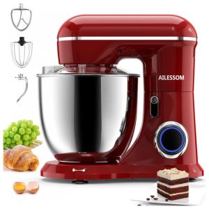 Batedeira Elétrica de Bancada 6.5 Litros 10 Velocidades em Aço Inoxidável, 110V 660W, AILESSOM, Verde