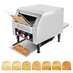 Torradeira de Esteira Comercial 300 Fatias/Hora Torradora de Pão Dupla Face 7 Velocidades Ajustáveis Forno Torradeira