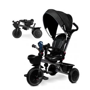 Triciclo 7 em 1 com Alça Ajustável, Assento Giratório, Porta-Copos, Capota Retrátil, Guarda-Corpo Removível e Apoio para os Pés, KRIDDO