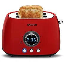 Torradeira Elétrica de 2 Fatias com 6 Níveis de Tostagem, 825W, 110v, SACVON, Vermelho