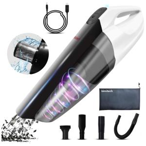 Aspirador de Pó Automotivo Portátil Sucção e Sopro Separação de Poeira Carro Casa USB, KIMITECH, Branco