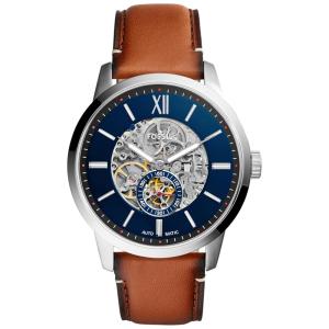 Relógio Masculino de Quartzo Automático, com Pulseira de Couro, FOSSIL ME3154, Marrom