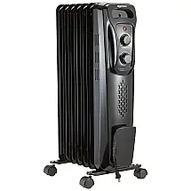 Aquecedor Elétrico a Óleo Portátil com 3 Configurações de Aquecimento, 110V 1500W, Amz Basics, Preto