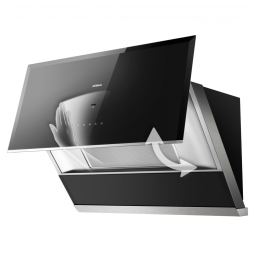 Coifa de Embutir ou Parede 76cm Robam Preta Aço Inox Vidro Temperado Motor Brushless 1785 m³/h 3 Velocidades 110V