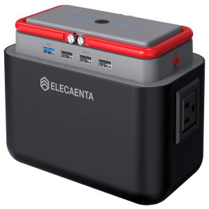ELECAENTA Gerador de Energia Solar Portátil 167Wh 45000mAh com 1 Tomada e 4 USB