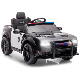 Carro Elétrico Infantil Policial a Bateria 12V e 1 Assento com 3 Velocidades, YOFE, Branco