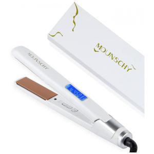 Chapinha Prancha de Cabelo Profissional com Placa Cerâmica e Visor LED, Bivolt, MOUNSCHY S042, Branco