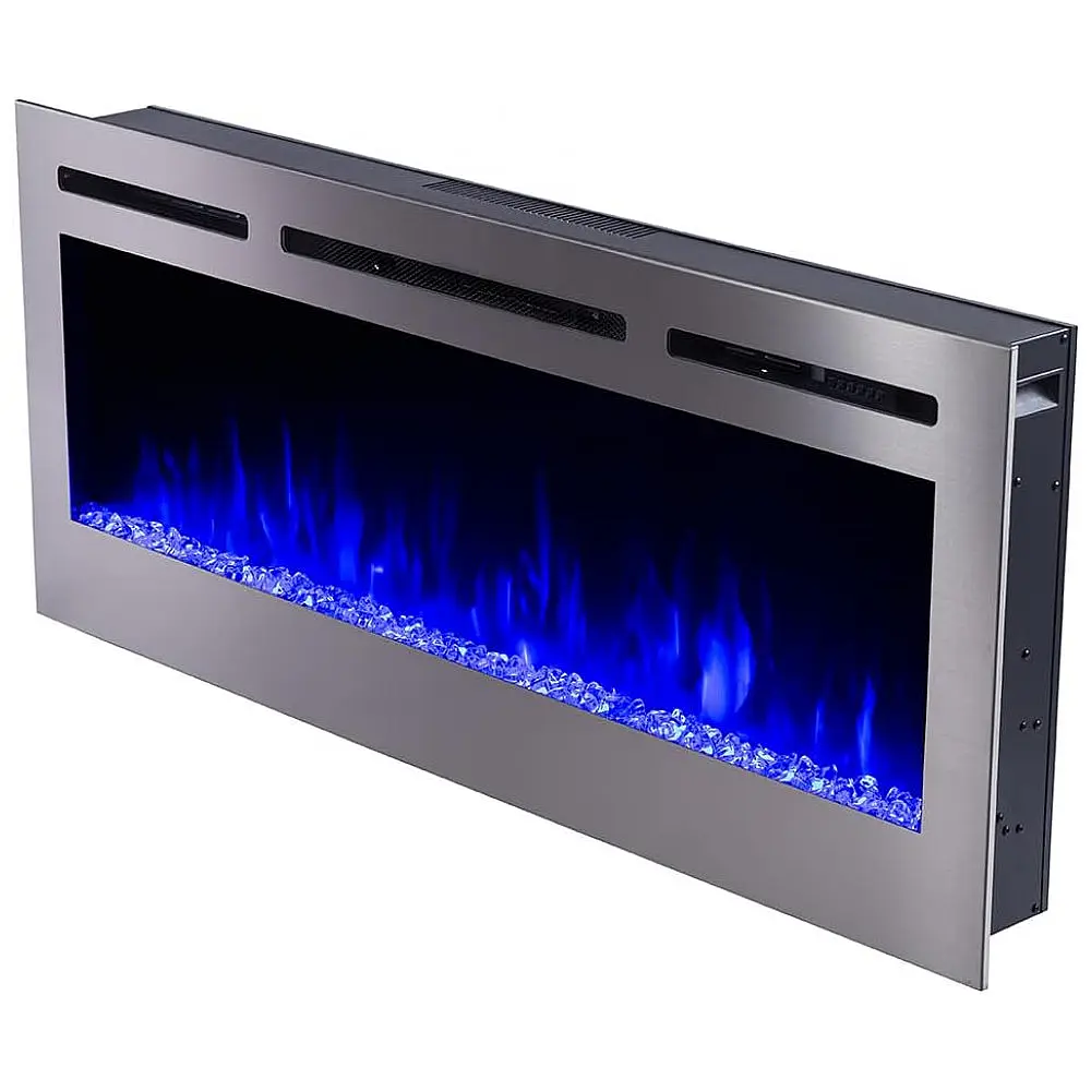 Lareira Elétrica de Embutir A54x127L com Controle por APP e Chamas Multicoloridas, 110V 1500W, Touchstone 86273, Prata — foto 3