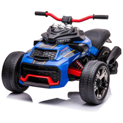 Moto Elétrica Triciclo Infantil com Pneu EVA Polimerizado de Plástico com Borracha, Luzes LED e Música, 24V, POSTACK, Azul