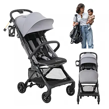 Carrinho compacto BabbleRoo Hoplite Cinza
