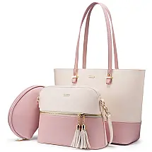 Lovelook Conjunto de Bolsas Femininas de Ombro em Couro Sintético, 3 Unidades, Branca, LOVEVOOK, Branco