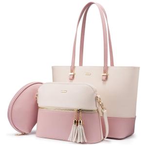 Lovelook Conjunto de Bolsas Femininas de Ombro em Couro Sintético, 3 Unidades, Branca, LOVEVOOK, Branco