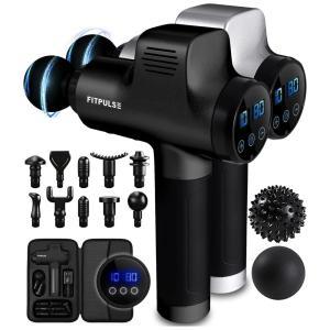 FITPULSE Massageador Pistola Elétrico Profissional Sem Fio 10 Acessórios 30 Velocidades 3200 RPM