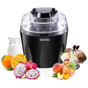 Máquina de Sorvete Automática 1,5L de Capacidade com Desligamento Automático e Temporizador, 110v, TUOFANG ice cream maker, Preto