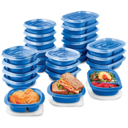 Potes para Alimentos com Divisória 560, 900 mL, 25 Unidades, RUBBERMAID 2117365, Azul