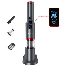 Aspirador de Pó Handheld de Mão Multifuncional sem Fio com Acessórios, Sucção Potente 1500PA e Visor LCD, 110v, SUSENC H2, Cinza