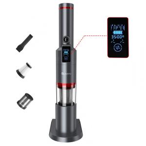 Aspirador de Pó Handheld de Mão Multifuncional sem Fio com Acessórios, Sucção Potente 1500PA e Visor LCD, 110v, SUSENC H2, Cinza