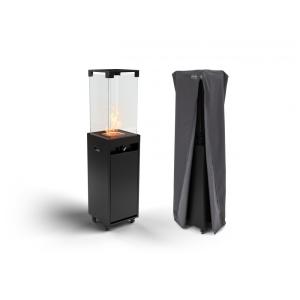 Aquecedor Externo Portátil com Rodas a Gás GLP para Pátio Comercial, Planika, Preto