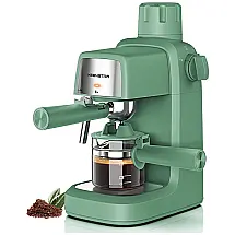 Máquina de Café em Aço Inoxidável com Bocal de Leite e Controle de Temperatura, 110V 800W, KEENSTAR, Verde