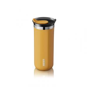 Copo para Café 435 mL Isolado a Vácuo Aço Inox Duplo com Tampa, Âmbar, WACACO Octaroma, Dourado