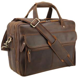 POLARE Bolsa de Couro Masculina para Trabalho, Laptop até