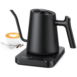 Chaleira Elétrica 900mL em Aço Inoxidável com Controle de Temperatura, 110V 1200W, Paris Rhone, Preta