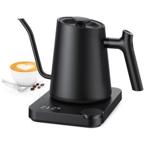 Chaleira Elétrica 900mL em Aço Inoxidável com Controle de Temperatura, 110V 1200W, Paris Rhone, Preta