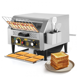 Torradeira Comercial DynaLiving 450 Fatias por Hora para Restaurante, Torradeira de Esteira Comercial em Aço Inoxidável Resistente para
