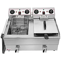Fritadeira Elétrica Profissional 16L em Aço Inoxidável, 3000W 110V, ZOKOP EH102V, MengK, Prata