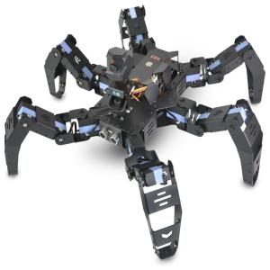 Robô Aranha Programável XiaoR Geek com Controle Remoto ou APP e Câmera em HD para Adolecentes e Adultos, Preto