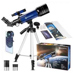 Telescópio Astronômico 51x128 com Tripé Ajustável, ECOOPRO, Azul