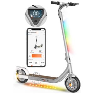Patinete Elétrico com APP para Adultos, Alcance 40km e Peso 120kg, 650W, Atomi, Branco