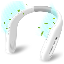 FIGROL Ventilador de Pescoço Potátil, 70 Saídas de AR, USB, Branco