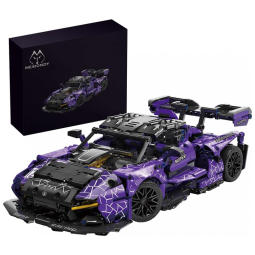 Kit de Construção Carro de Corrida, 1227 Peças, Colecionável, Roxo, MESIONDY, Violeta