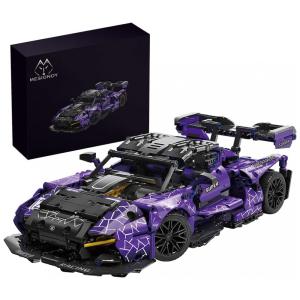 Kit de Construção Carro de Corrida, 1227 Peças, Colecionável, Roxo, MESIONDY, Violeta