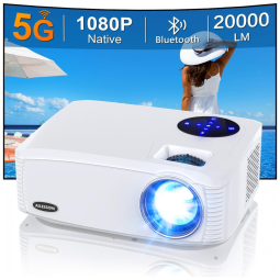 Projetor 4K Ideal para Filmes com Bluetooth, Wi Fi 5, Compatível com Celulares e TV, 110v, AILESSOM, Branco