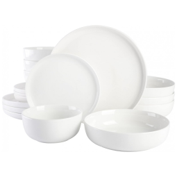 Aparelho de Jantar com 16 Peças de Porcelana Ideal para 4 Pessoas, Gibson Home Oslo, Branco