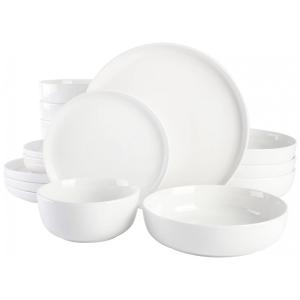 Aparelho de Jantar com 16 Peças de Porcelana Ideal para 4 Pessoas, Gibson Home Oslo, Branco