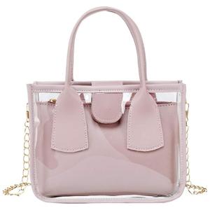 Nacaitang Bolsa Feminina de Ombro 2 em 1 Transparente, Rosa