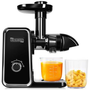 MICHELANGELO Centrífuga de Frutas com 2 Velocidades, Aço Inoxidável e Silencioso, 110V, Preta