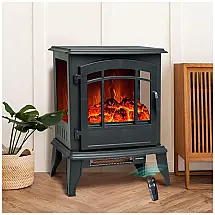 Lareira Elétrica com Chamas 3D Ajustável, 110v, C HOPETREE CHTEFSTJ16A, Preto